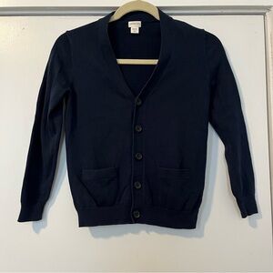 Crewcuts Navy Blue Knit Sweater button front cardigan boys size medium J. Crew
